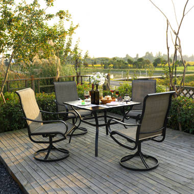 Lark Manor Alyah 4 Person Square Outdoor Dining Set Reviews